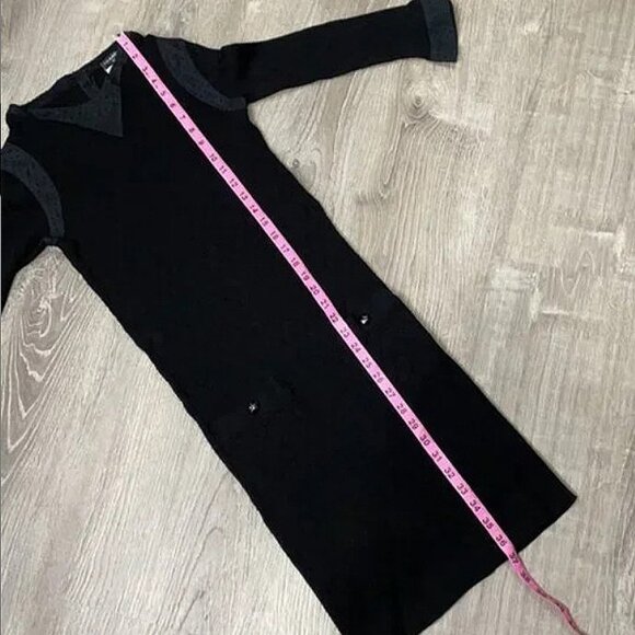 Classic CHANEL Solid Black Ribbed Stretch Dress - Picture 7 of 16